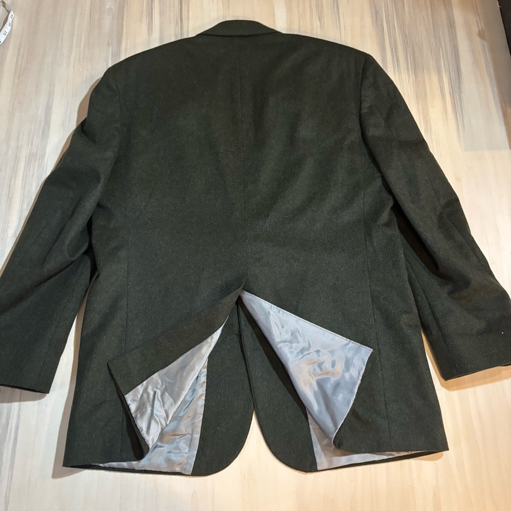 100% Wool Lands End Dark Green Blazer Jacket Mens 42R Tiroler Loden Vintage - Picture 5 of 10